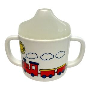 Vintage 1987 Rollie Train Sippy Cup Retro 80s Nursery Decor Baby Shower Display